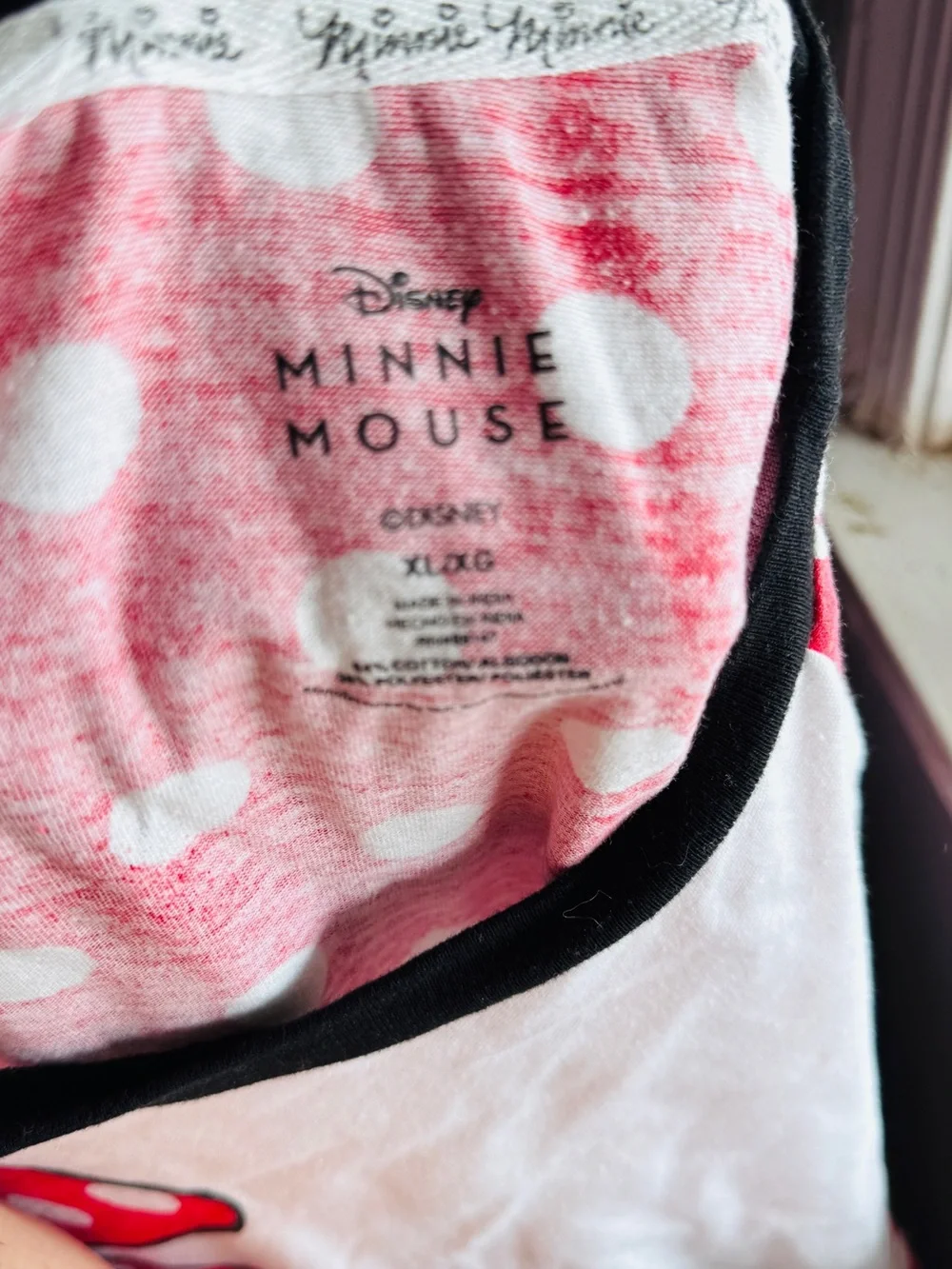 Disney Minnie Mouse Red & White Polka Dot Sleep Tee - Picture 2 of 3